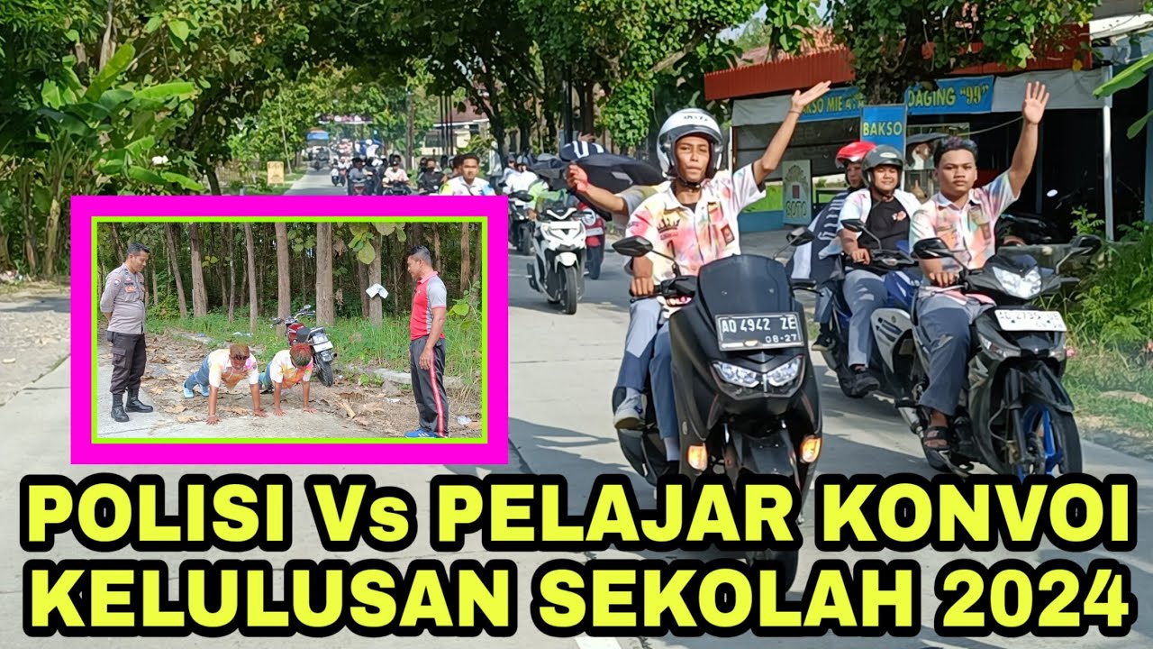 Detik Detik Polisi Bubarkan Konvoi Kelulusan Sekolah 2024 di Sragen