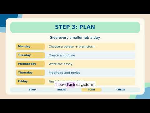 STOP, BREAK, PLAN, CHECK | Breaking Down Big Assignments