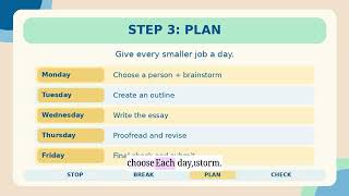 Full STOP, BREAK, PLAN, CHECK | Breaking Down Big Assignments Update