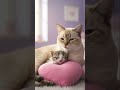 Closeup 😻 Kitty &amp; Kitten Cuddle on 💖 Heart Pillow in Dreamy Nursery 🌙 #DreamScreenAi