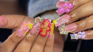 Viral 4D Flower 🌸/ Watch Me Work #nails #begginernailtech #nailart #naildesigns #acrylic #nailtech