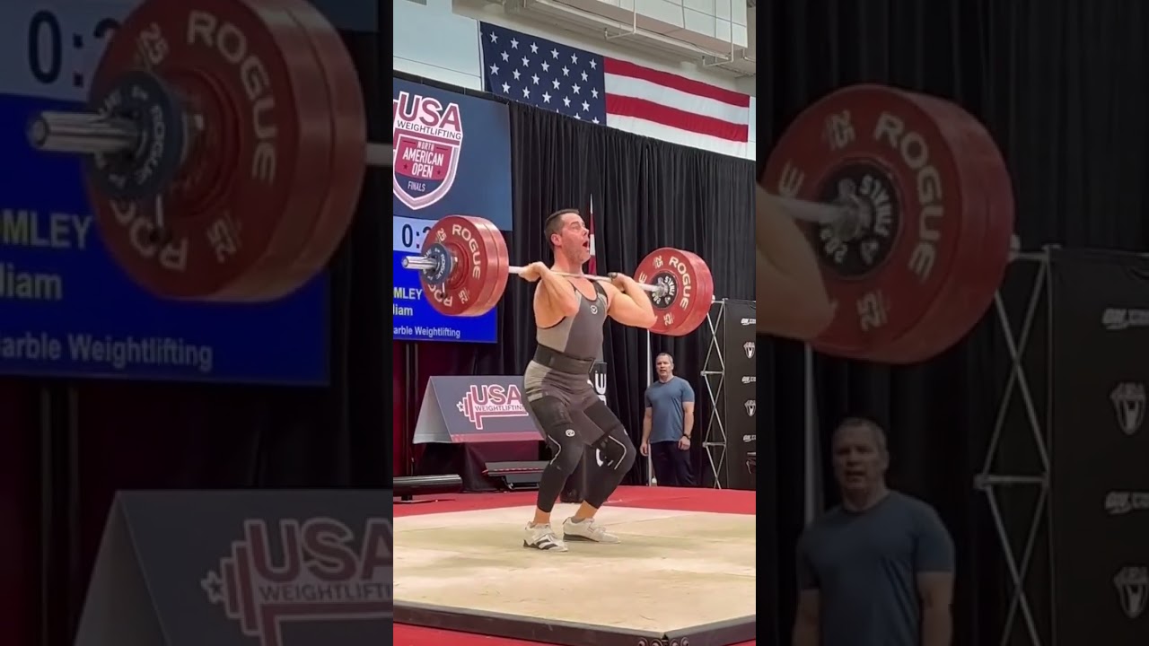 Chip hitting a solid 134kg on the Clean and Jerk at AO! 