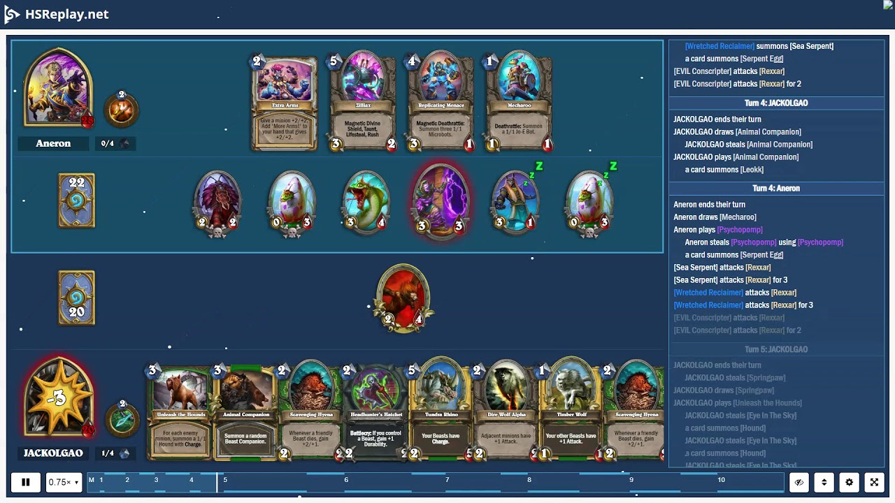 ProGaming - Hearthstone, Midrange Hunter(14) vs Mech Priest(14) by Aneron and JACKOLGAO, Ranked -...