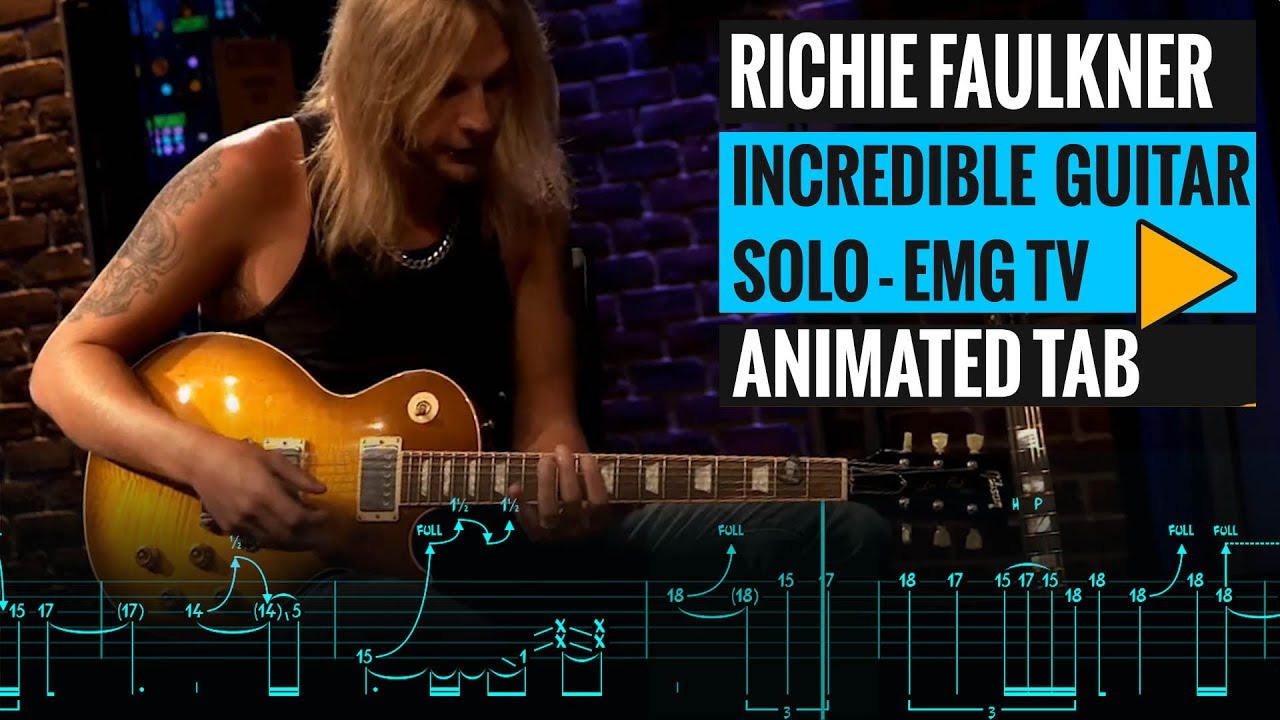 RICHIE FAULKNER OF JUDAS PRIEST ROCKS INCREDIBLE GUITAR SOLO EMGTV - Animated Tab - Guitar Tutorial