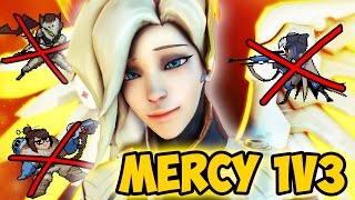 Overwatch - Mercy 1v3 TRIPLE KILL