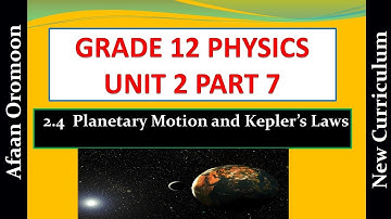 Grade 12 Physics Unit 2 Part 7 Planetary Motion and Kepler