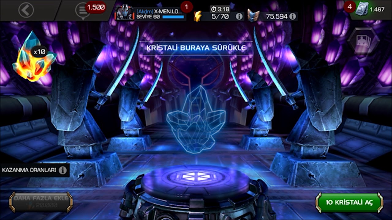 marvel contest of champions 10 premium crystal opening 3 stars juggernaut, ronan, gambit