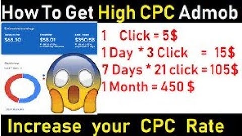 How To Boost Your #Admob Account CpC And Earn  5$ Per Clic