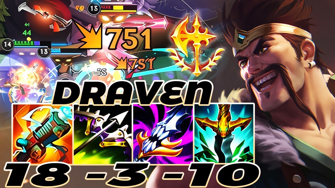 New Patch 6.3 - WILD RIFT DRAVEN ADC GAMEPLAY | 18 -3 -10 MVP | DRAVEN BUILD RUNES