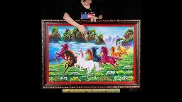 Tranh đá quý mã đáo thành công MD145