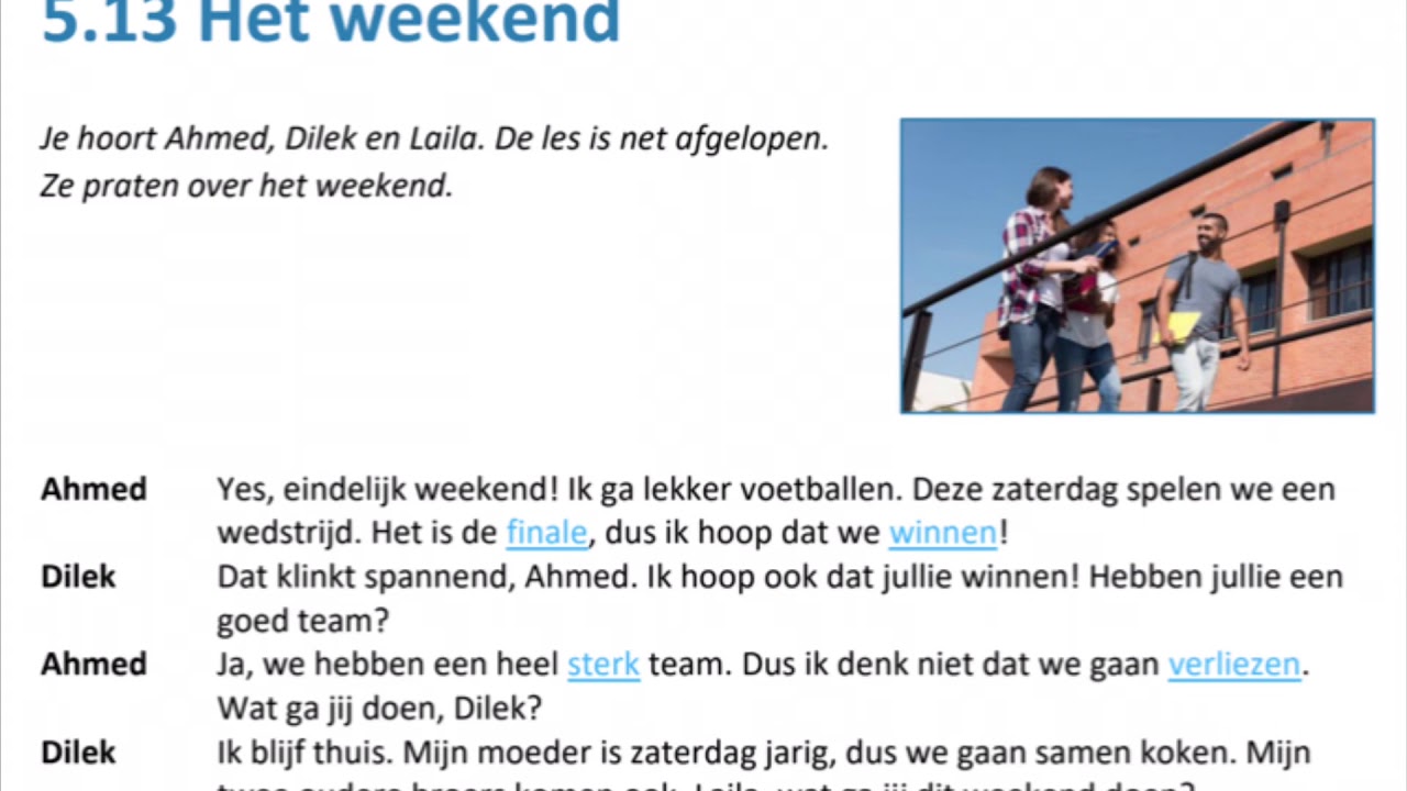 Dutch Dialogues - Nederlandse Dialogen - A2 - Het Weekend - YouTube
