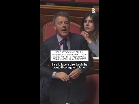 Video Renzi attacca Meloni: Quando i cittadini dicono no, non si fanno i video con gli uccellini