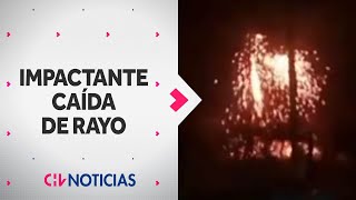 ASÍ FUE CAÍDA DE RAYO en La Estrella en medio de tormentas eléctricas en la región de O'Higgins