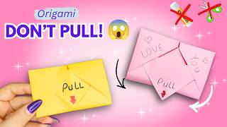 DIY Paper SURPRISE MESSAGE CARD💞Pull-Tab Origami Envelope - Easy Origami