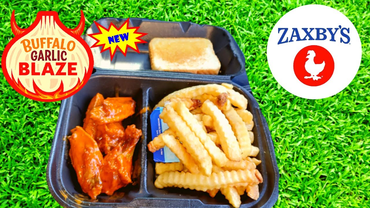 Zaxby's New Buffalo Garlic Blaze Chicken Wing Review YouTube