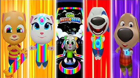 TALKING TOM HERO DASH "  ALL SUPER HEROES RAINBOW COLOUR SUIT - RUNNER GAMEPLAY ON MOBILE