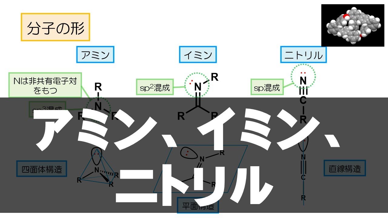 アミン　おまとめ ビデオ: アミンの構造