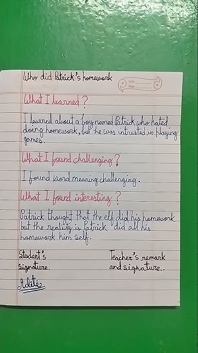 Learner s Diary Of Class 6 English Chapter 1 Who Did Patrick s Homework learner-s-diary-of-class-6-english-chapter-1-who-did-patrick-s-homework