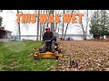 Walker t25i vs wet leaves  solo leaf cleanup