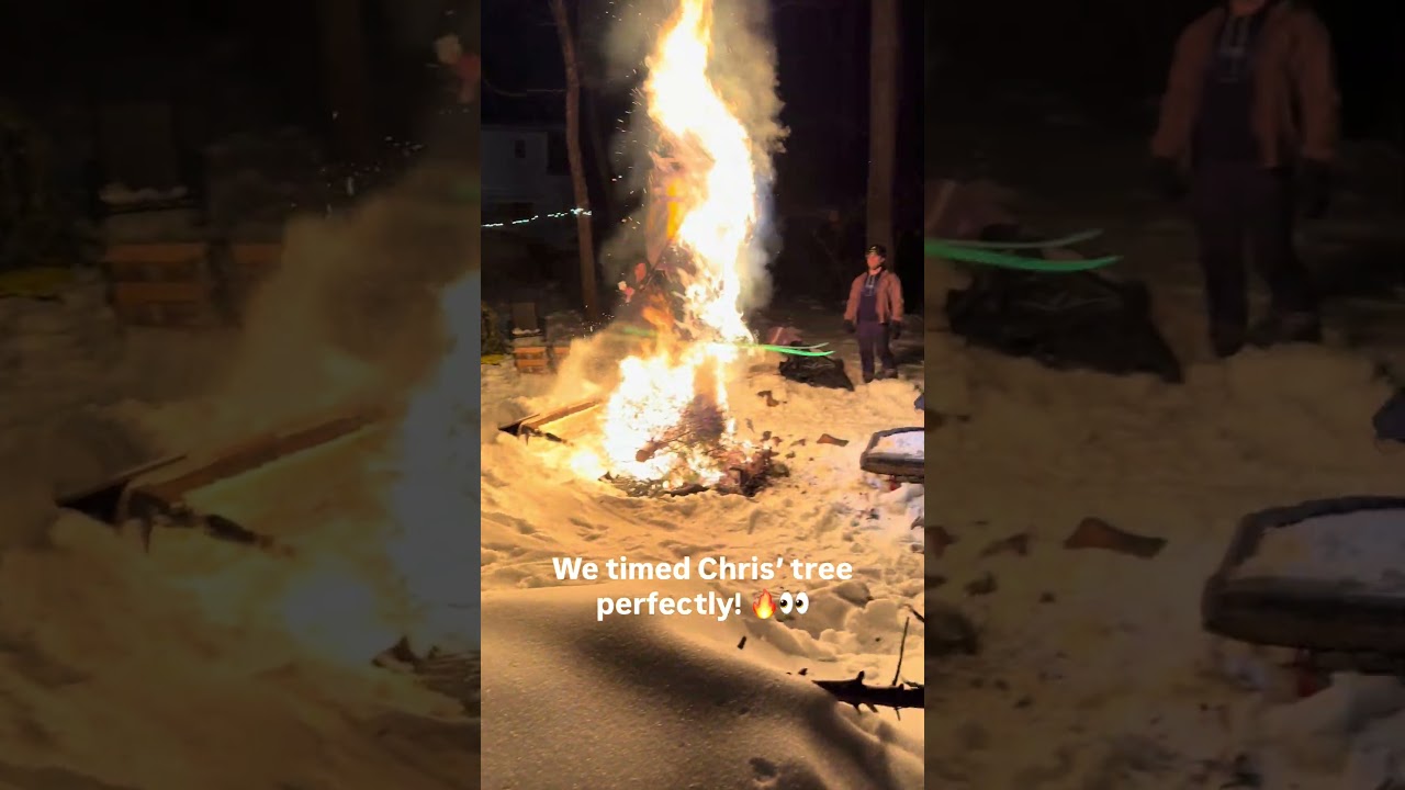 We took advantage of my backyard run that happens to lead to a fire pit! 🏂🔥 