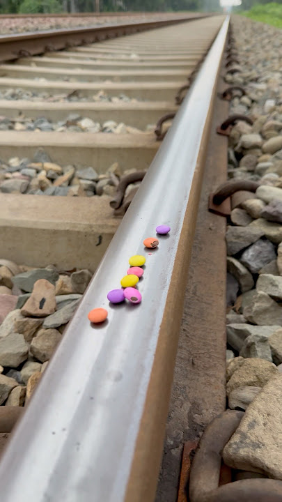 Train vs colour candy 🍬 #train #railway #indianrailways #rail #foryou #railtrack #love #railvlogger