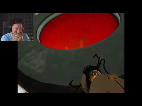 Markiplier reacts to killing the Companion Cube in Portal