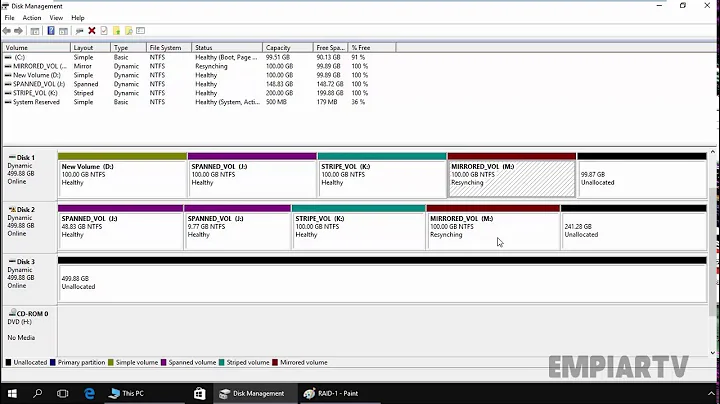 How to Configure RAID 1 (Mirror Volume) in Windows Server 2016