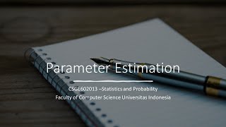 Statprob KKI 2021 - Synchronous Session Week 12: Parameter Estimation
