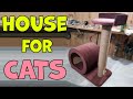 Красивый домик для кошки с когтеточкой своими руками. Cat's house with a cat tree DIY