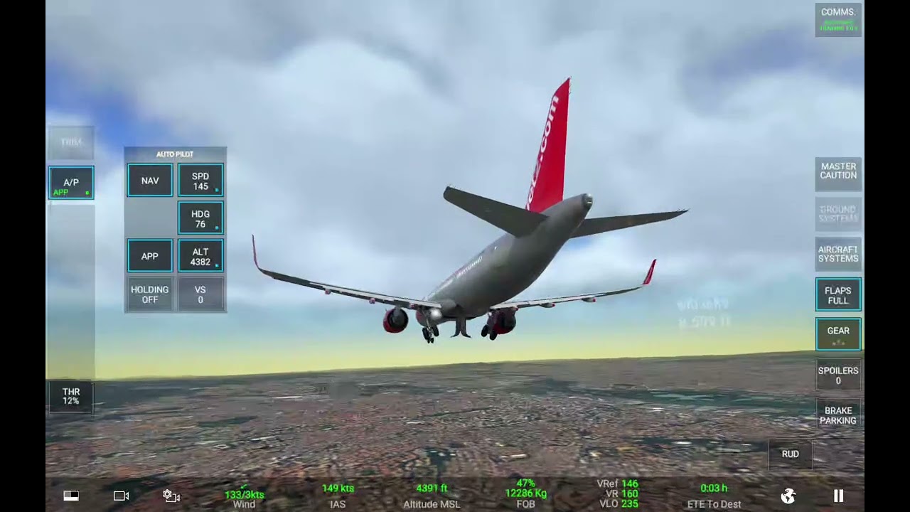 Airbus A321neo aprox/pouso Aeroporto internacional de Guarulhos (GRU) - Flight simulador 