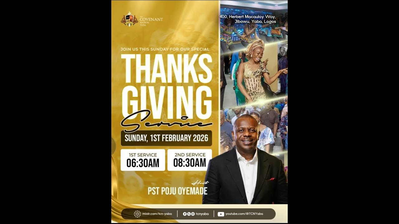SUNDAY 1ST SERVICE || THAKSGIVING SERVICE || 1ST FEBRUARY 2026