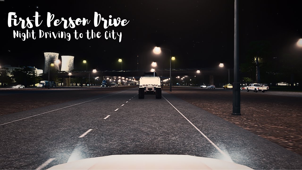 Night Driving to the Downtown | Cities: Skylines First Person Drive