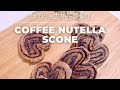 [Coffee Nutella Scone 咖啡巧克力榛子醬司康] No-butter lovely heart scones 無牛油心形蝴蝶鬆餅