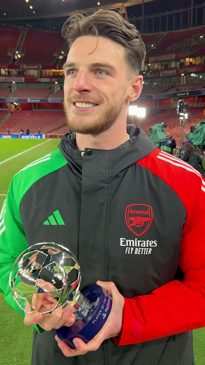 DECLAN RICE REACTS TO WINNING PLAYER OF THE MATCH VERSUS REAL MADRID AFTER 3-0 CHAMPIONS LEAGUE WIN!