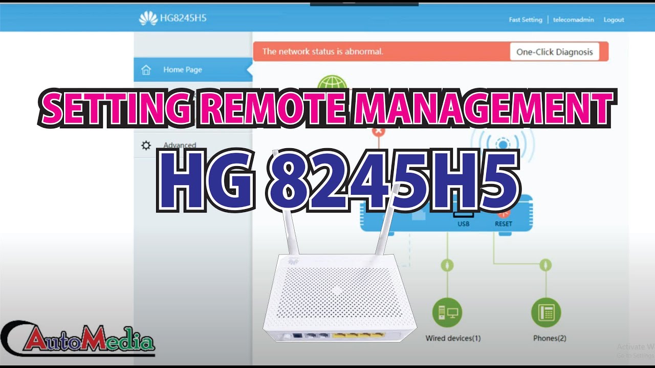 SETTING REMOTE MANAGEMENT MODEM HG8245H5 - YouTube