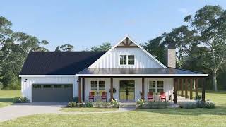 Exclusive Modern Farmhouse Plan 009-00408 with 2 beds   2 Baths