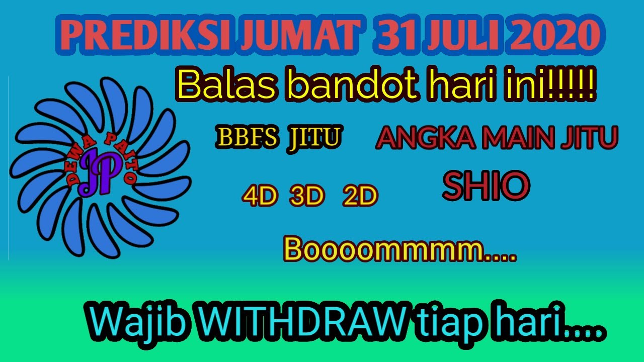Togel Nepal 2020
, Prediksi 31 Juli 2020 Bbfs Angka Main Jitu Toto Macau Hk Sd Sgp Jakarta 4d 3d 2d Youtube