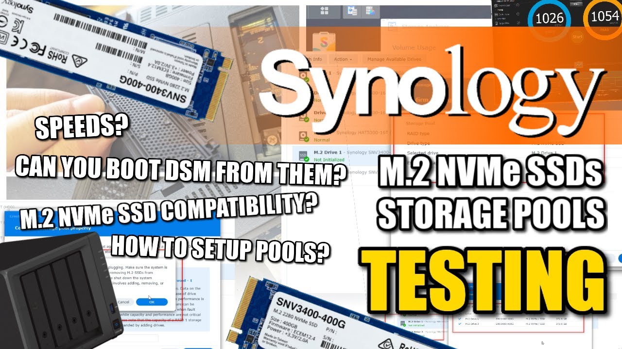 ru Held og lykke Trofast Synology M.2 NVMe Tests - Pools, Speeds, Compatibility & DSM Boot Tests -  YouTube