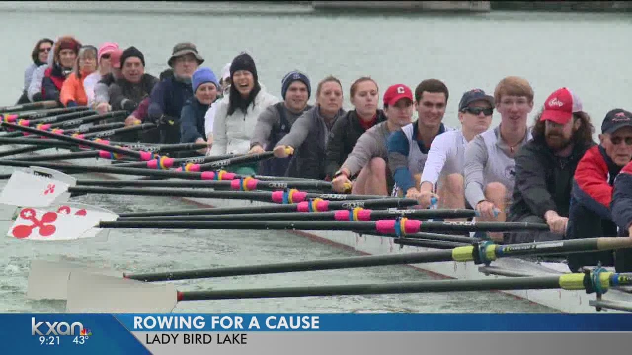 Austin Rowing Club hosts world's longest rowing shell for breast cancer