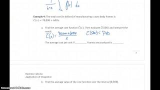Busi Calc Applications of Integration - Average Value