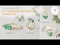 Making Polymer Clay Jelwery with Wires | DIY Turquoise Ring Bracelet &amp; Earrings | Studio Vlog 3