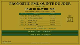 Mon Analyse Du Quinté Du Samedi 18 Avril 2026 Prix De Latlantique Enghien G1