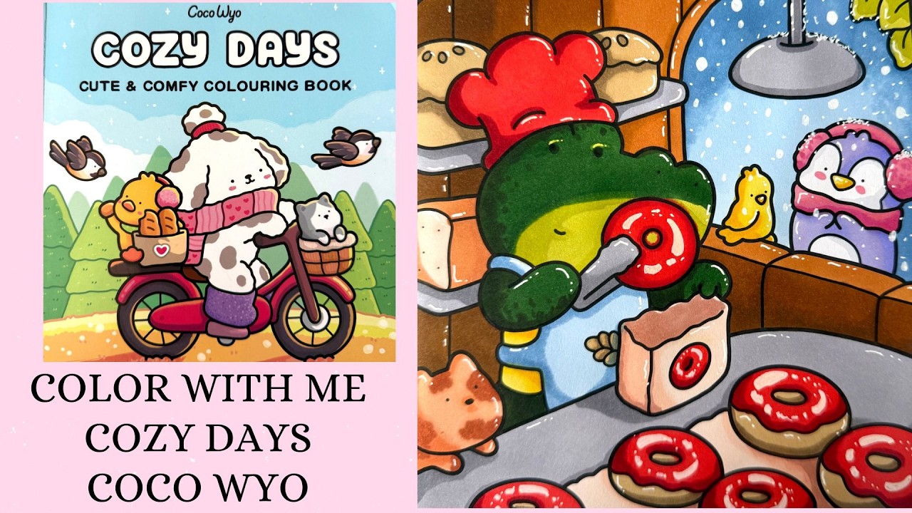 Mmm Donuts! 🌸 Bonus video 🌸 Cosy Days - Coco Wyo 🌸 Cozy Colour with me 🌸 Tutorial 🌸 Ohuhu markers