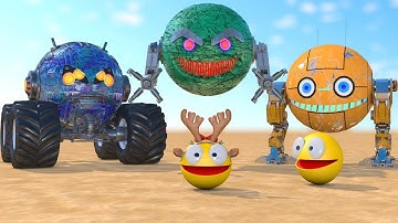 Pacman vs Monsters Compilation | Pacman vs Robot Monster & Flying Evil Robot | StrEat