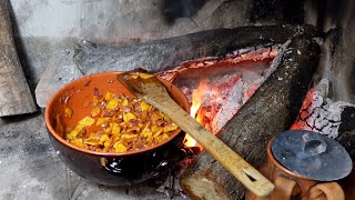 An Onion and Potato Pasta cooked over a fire that becomes poetry....