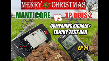 Minelab Manticore & XP Deus 2 comparing signals + tricky test bed