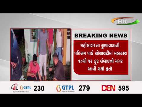 મહીસાગરના લુણાવાડાની પરિશ્રમ પાર્ક સોસાયટીમાં મહાકાય ૧૦થી ૧૨ ફૂટ લંબાઇનો મગર આવી ગયો હતો