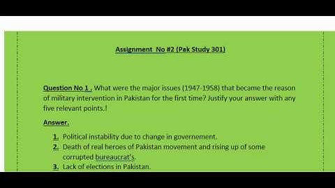 Pak301 assignment solution 2020
