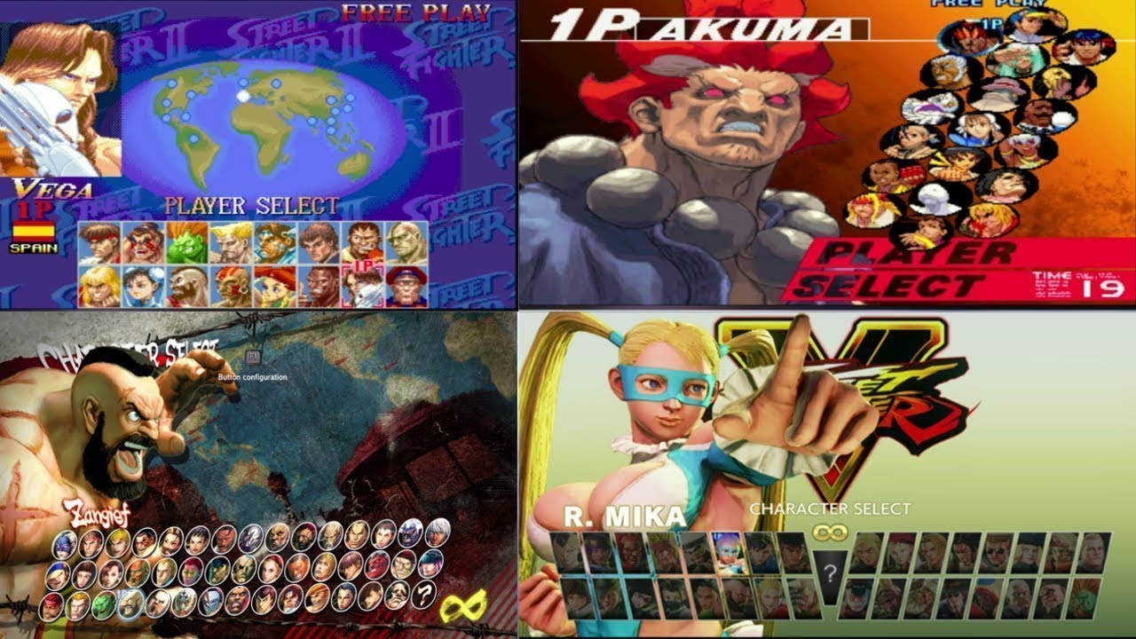 Evolução dos personagens de Street Fighter do 1 ao 5