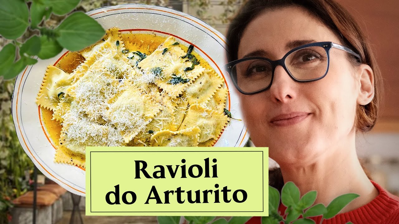 Ravioli de verdes e ricota, manteiga e sálvia